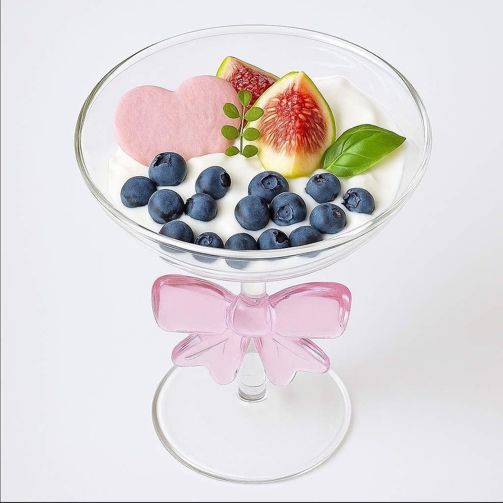 Pink Bow Dessert Glass