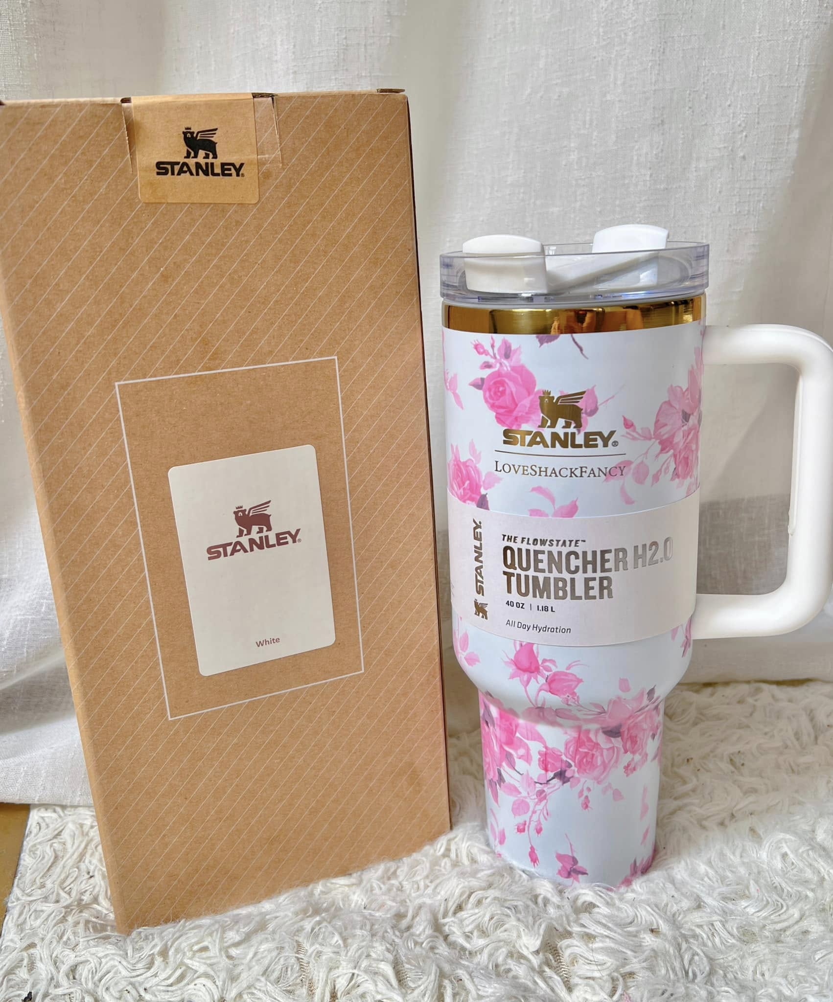 Stanley x LoveShackFancy QUENCHER 40oz (1.18L) Tumbler Floral Collection Insulated Tumbler with Straw & Lid