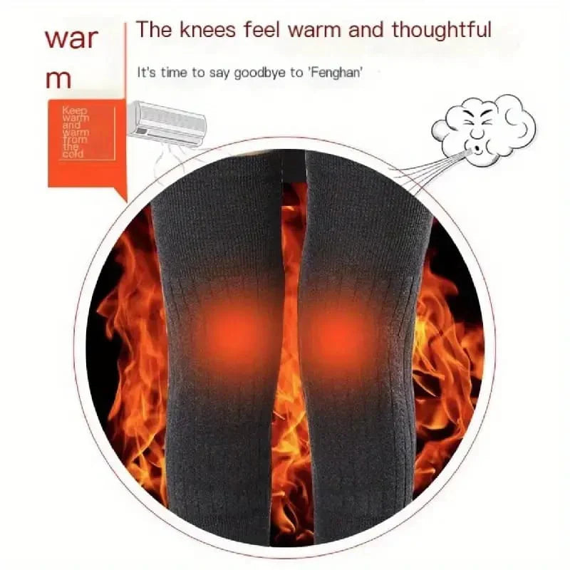 Warm Wool Knee Warmers – 1 Pair (2Pc) | Soft Fleece Knee Pads for Men & Women