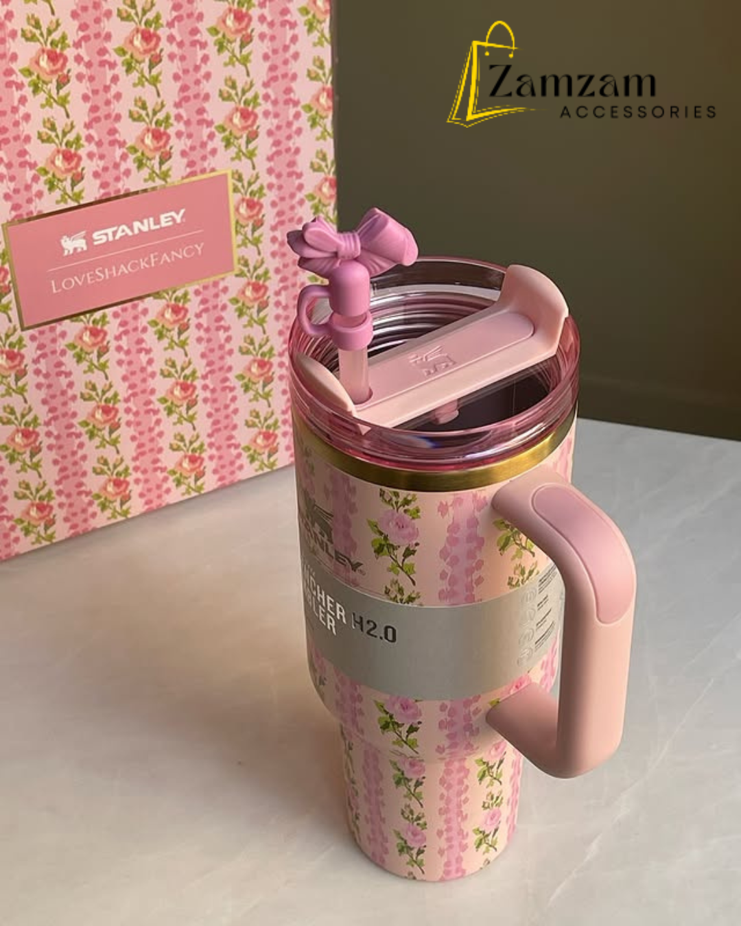 The Stanley X LoveShackFancy Holiday Quencher | 40oz – Blooming Heirloom | Premium Box Pack