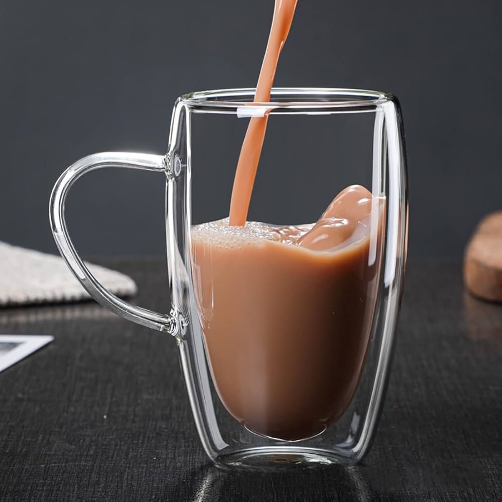 Double Wall Glass Coffee Mug Tea Cup Mug For Drinking milk Coffee