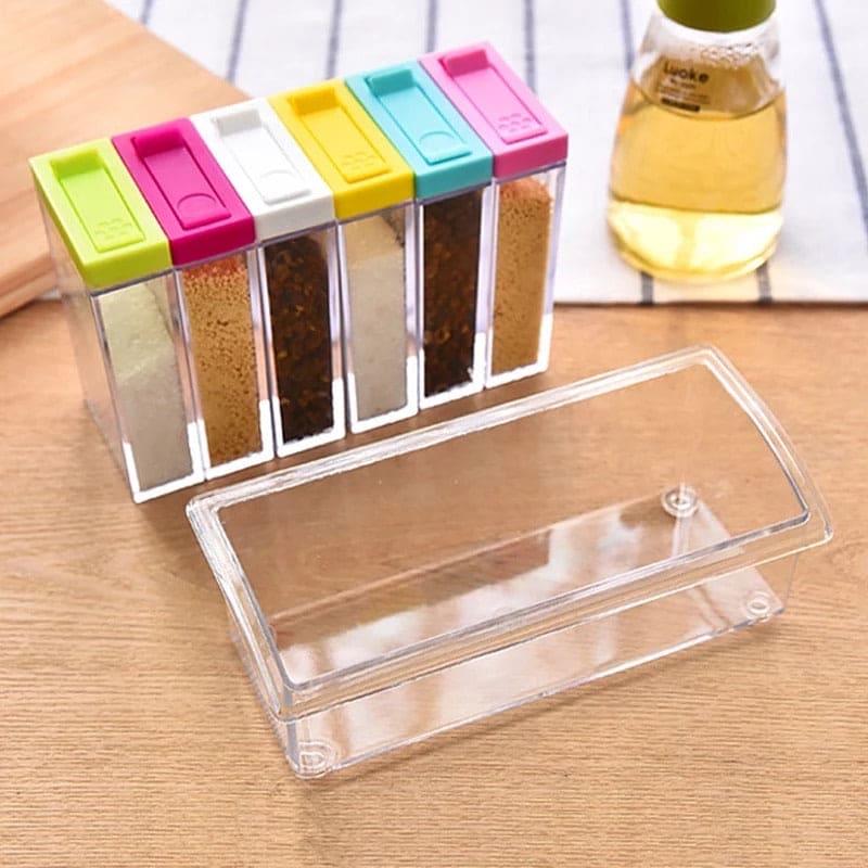 Set of 6 Spice Box Set - Premium Spice Organizer for Kitchen Storage