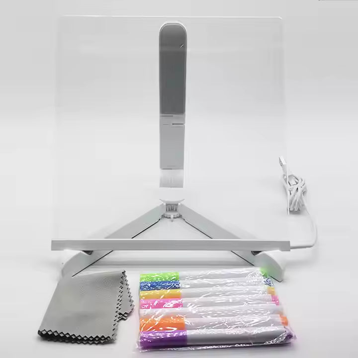 DIY 3D Acrylic LED Writing Pad with 7 Color Markers