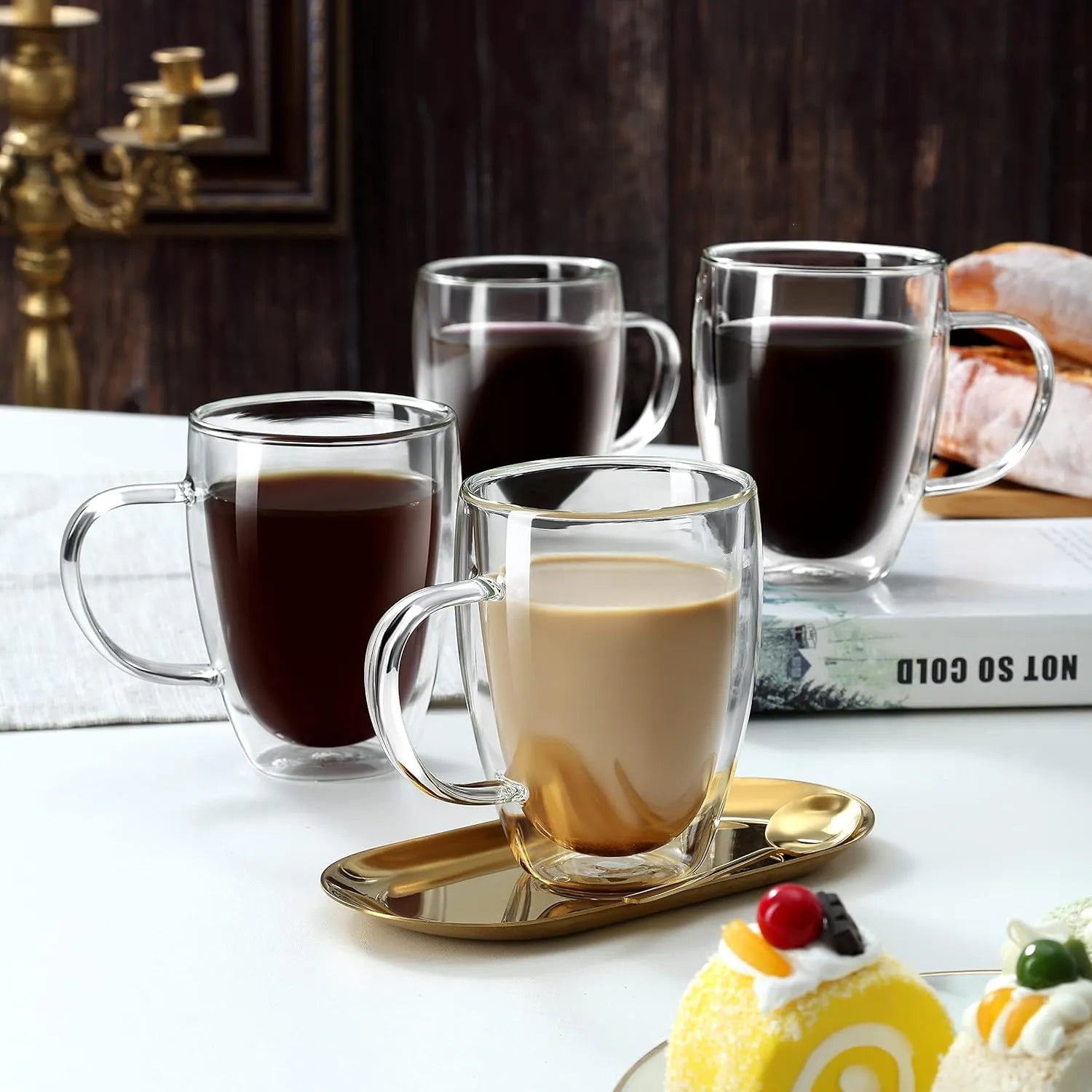 Double Wall Glass Coffee Mug Tea Cup Mug For Drinking milk Coffee