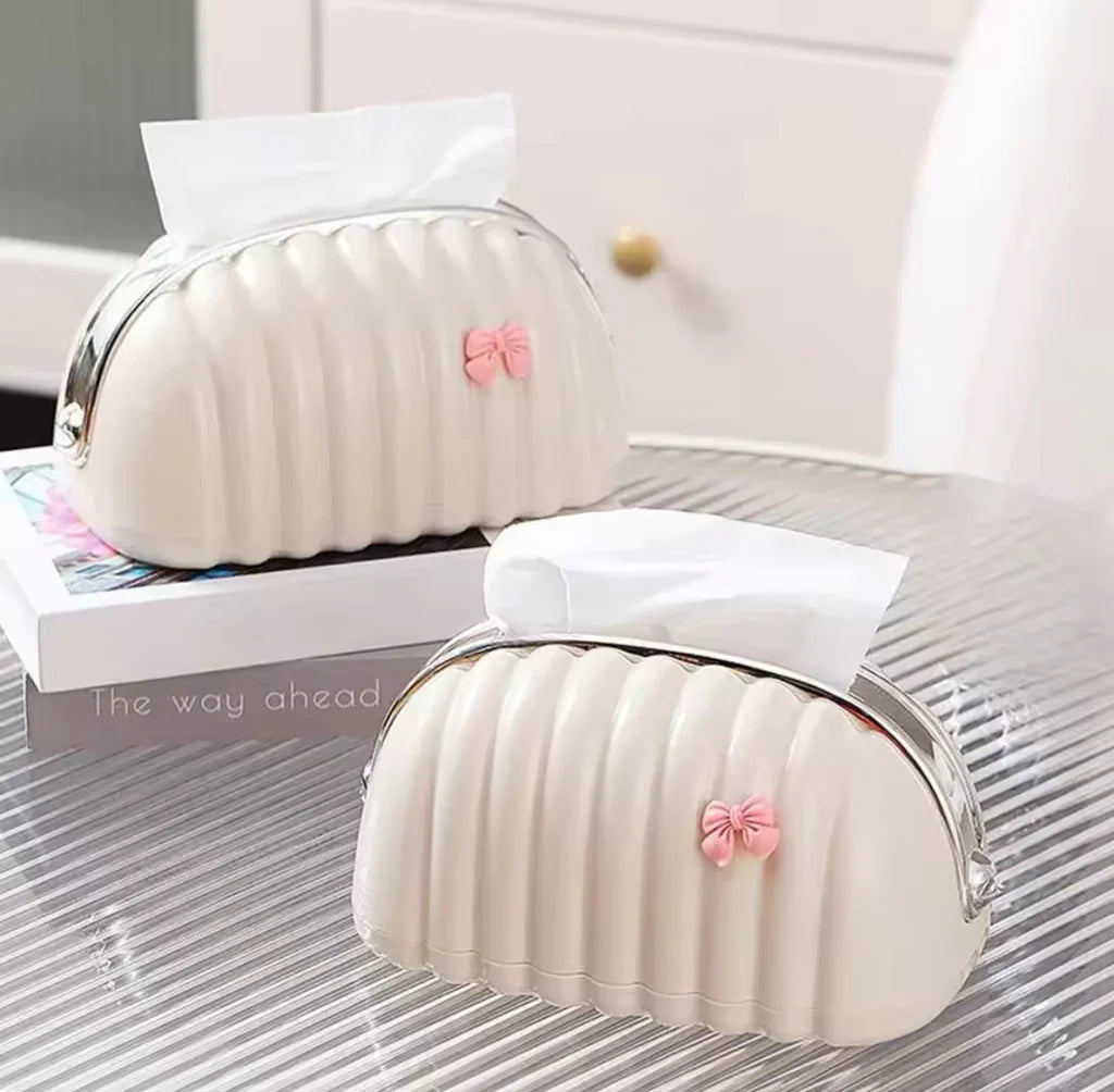 Cute Bow Design Tissue Box – Creative Shell Tissue Box