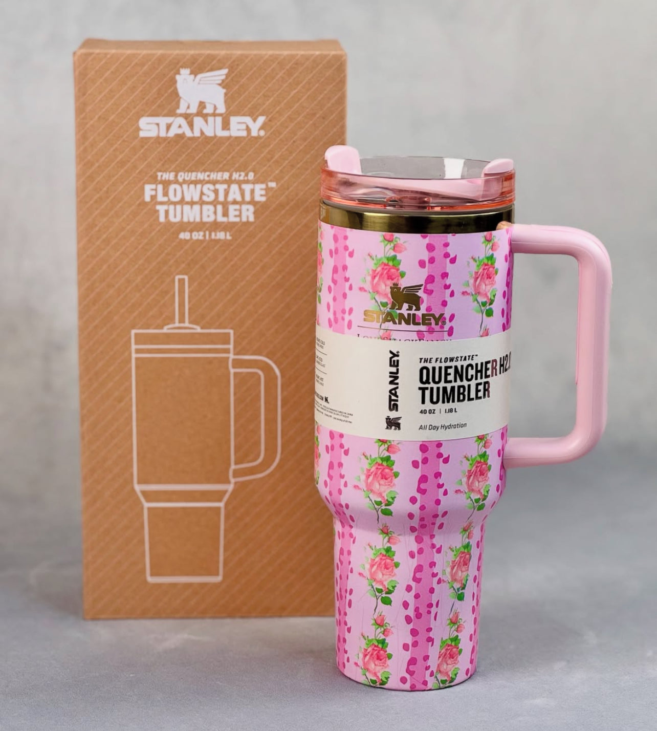 Stanley x LoveShackFancy QUENCHER 40oz (1.18L) Tumbler Floral Collection Insulated Tumbler with Straw & Lid