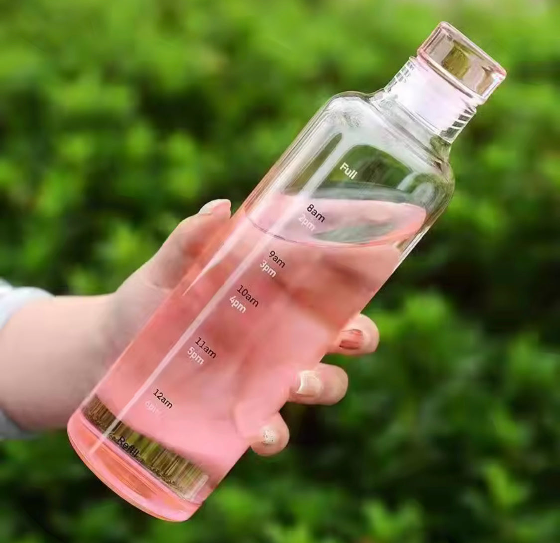 Creative Plastic Water Bottle With Time Scale, Large Capacity Leakproof Water Bottle, Gym Sports Water Bottles