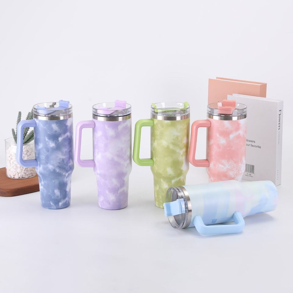 Tie and Dye Quencher Tumbler 40oz | H2.O FlowState Travel Mug