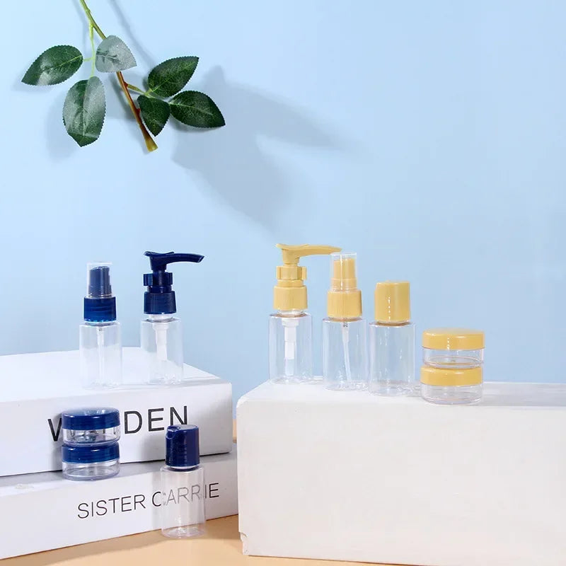 5PCS Travel Mini Cosmetic Cream Pot Set – Transparent Containers (Random Color)