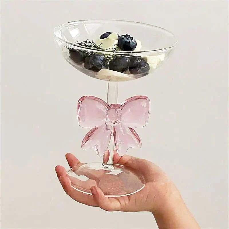 Pink Bow Dessert Glass