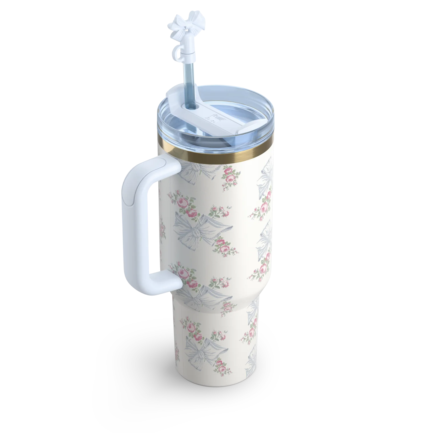 The Stanley X LoveShackFancy Holiday Quencher | 40oz – Rosa Beaux Blue | Premium Box Pack