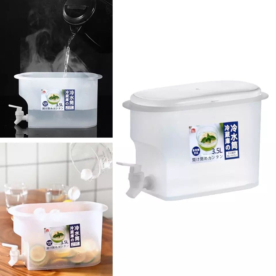 3 Liter Refrigerator Kettle with Faucet, Lemonade Drinkware Water Cooler, Ice Water Beverage Dispenser, Plastic Drink Dispenser For Refrigerator