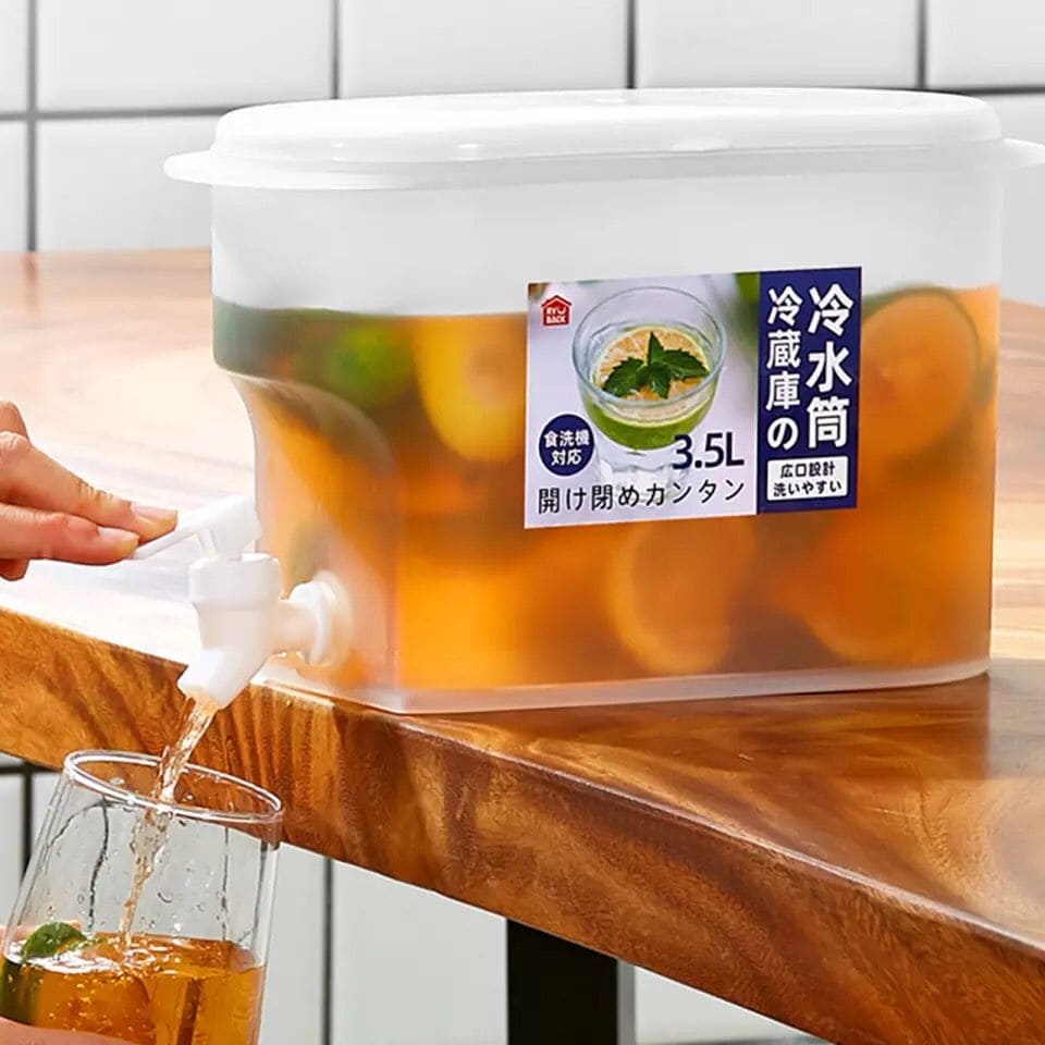 3 Liter Refrigerator Kettle with Faucet, Lemonade Drinkware Water Cooler, Ice Water Beverage Dispenser, Plastic Drink Dispenser For Refrigerator