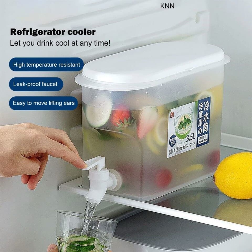 3 Liter Refrigerator Kettle with Faucet, Lemonade Drinkware Water Cooler, Ice Water Beverage Dispenser, Plastic Drink Dispenser For Refrigerator
