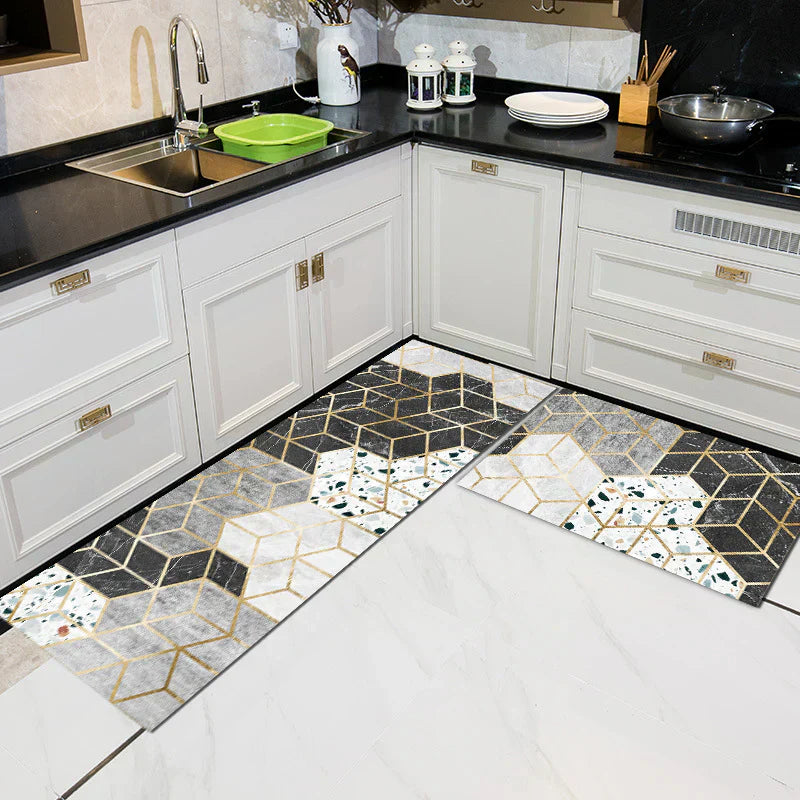 2 pcs set Kitchen, Bathroom, HomeDecor Anti-Slip Absorbent Mat & Runner