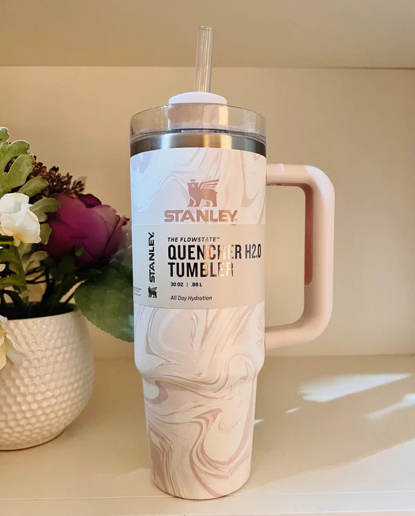 Stanley Quencher Tumbler 40oz – Marble Swirl | H2.O FlowState Travel Mug