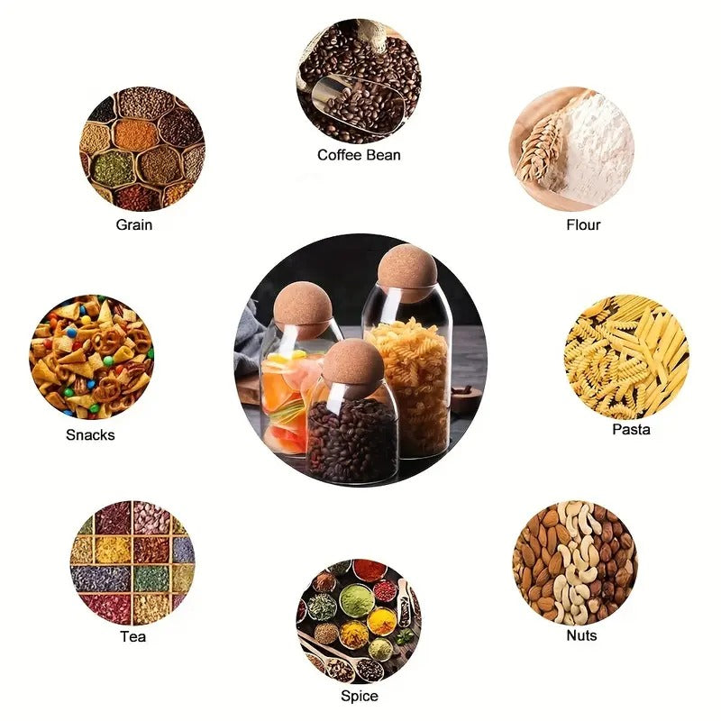 Glass Bottle Sealed Jar With Spherical Cork