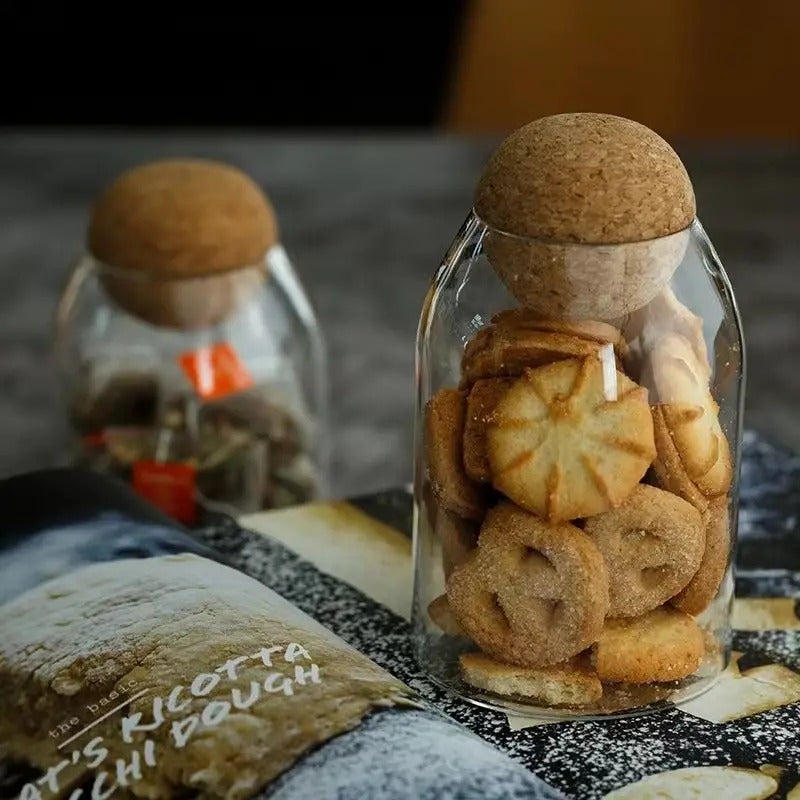 Glass Bottle Sealed Jar With Spherical Cork