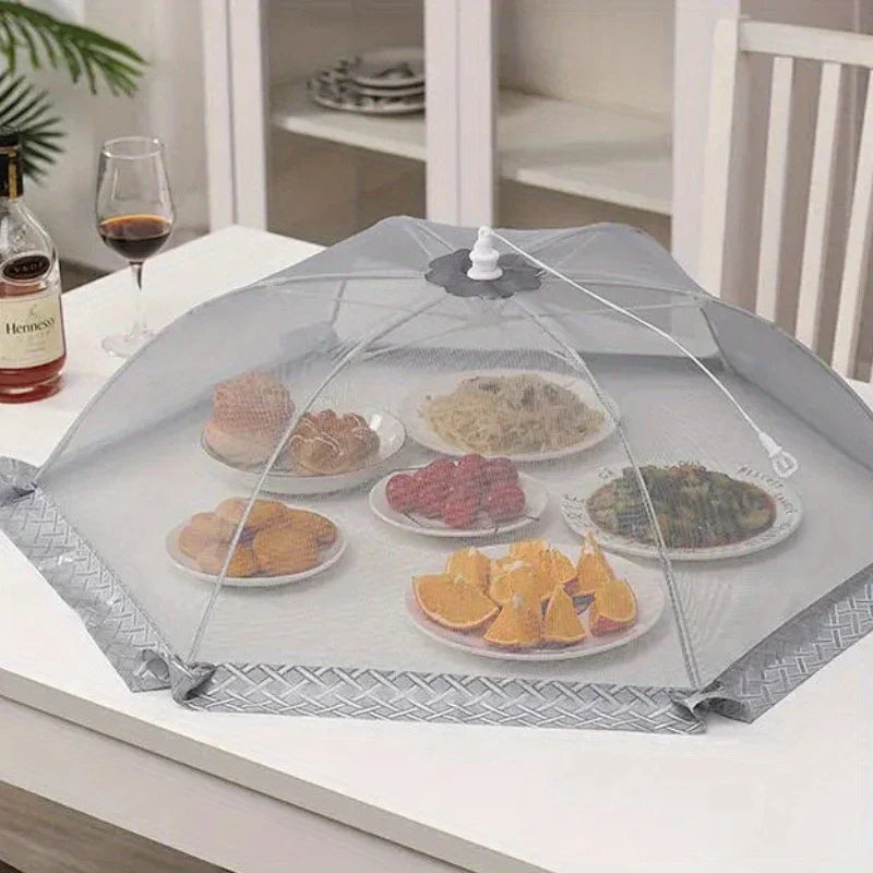 Portable Umbrella Style Food Cover Anti Mosquito with Lace 60cm x 60cm