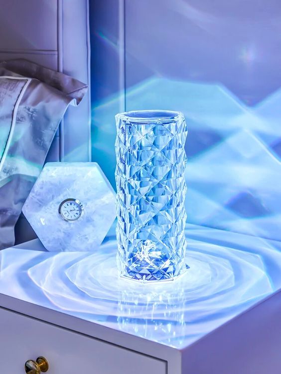 Crystal Diamond Table Lamp – Touch & Remote Control, 16 Colors