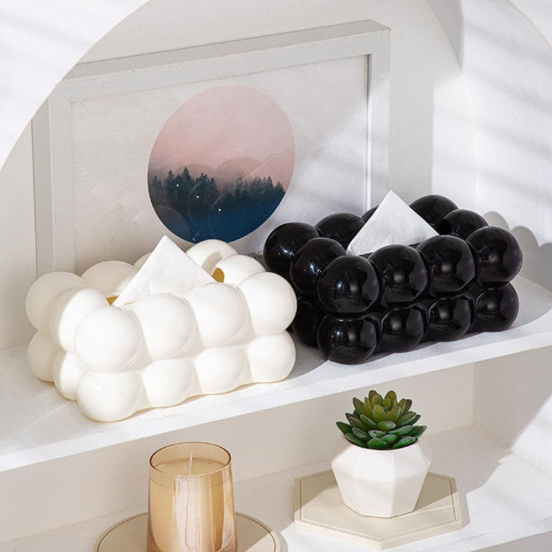 Bubble Shape Tissue Box Holder, Non Slip Ceramic Tissue Box Cover