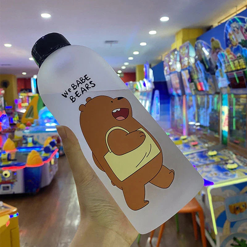 1000ml Cute Cartoon Drinkware Frosted Bear Bottles