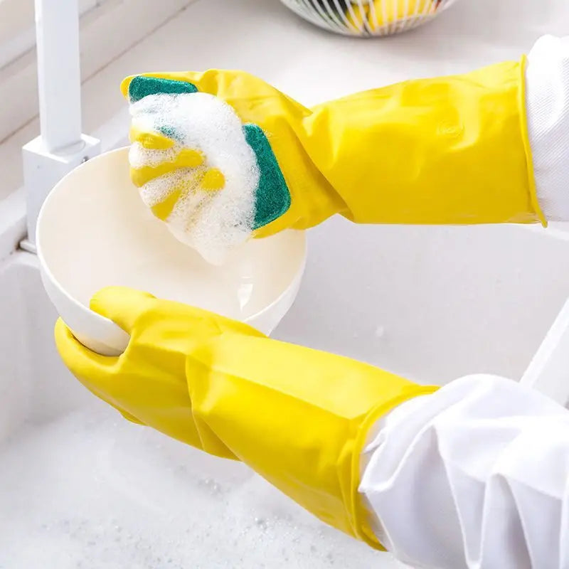 Dishwashing Gloves with Sponge - Durable