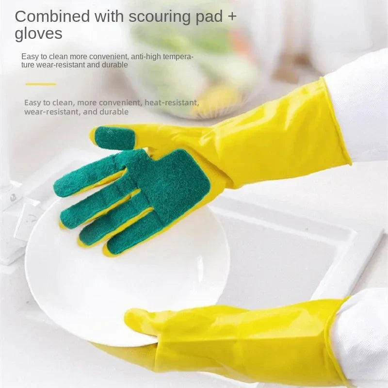 Dishwashing Gloves with Sponge - Durable