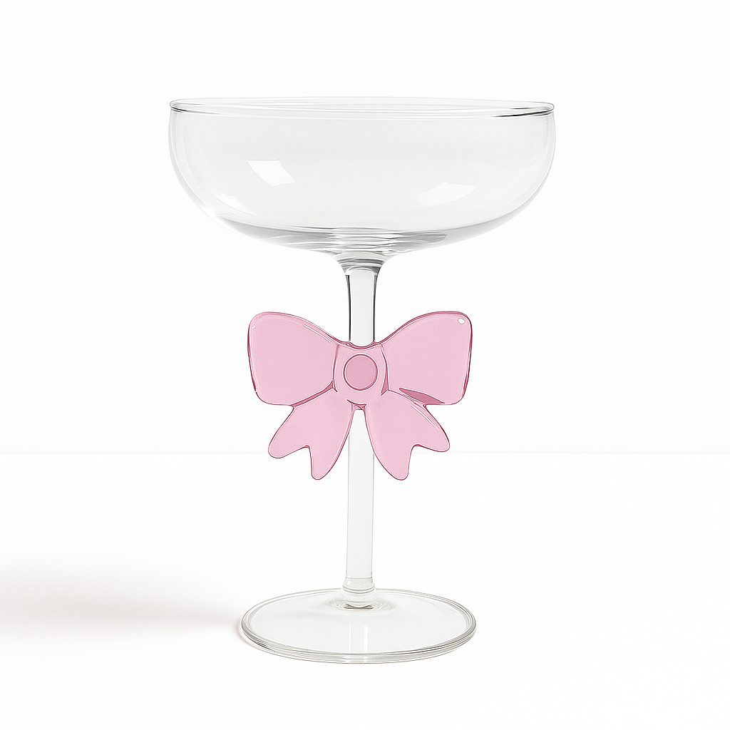 Pink Bow Dessert Glass