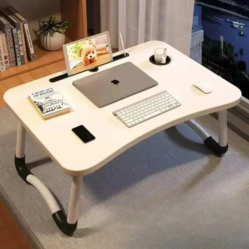 Foldable Laptop Desk with Cup Holder & Phone Stand
