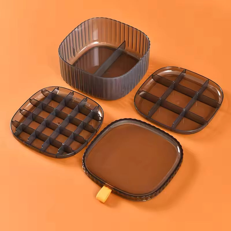 3 Layer Jewelry Storage Case - Clear Organizer