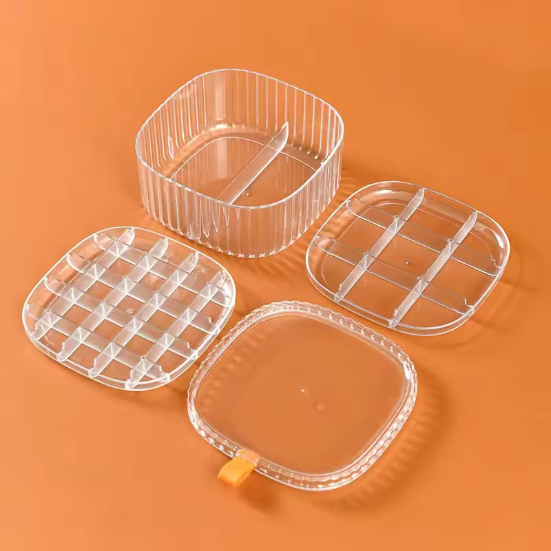 3 Layer Jewelry Storage Case - Clear Organizer