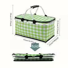 Large Foldable Picnic Basket with Handle