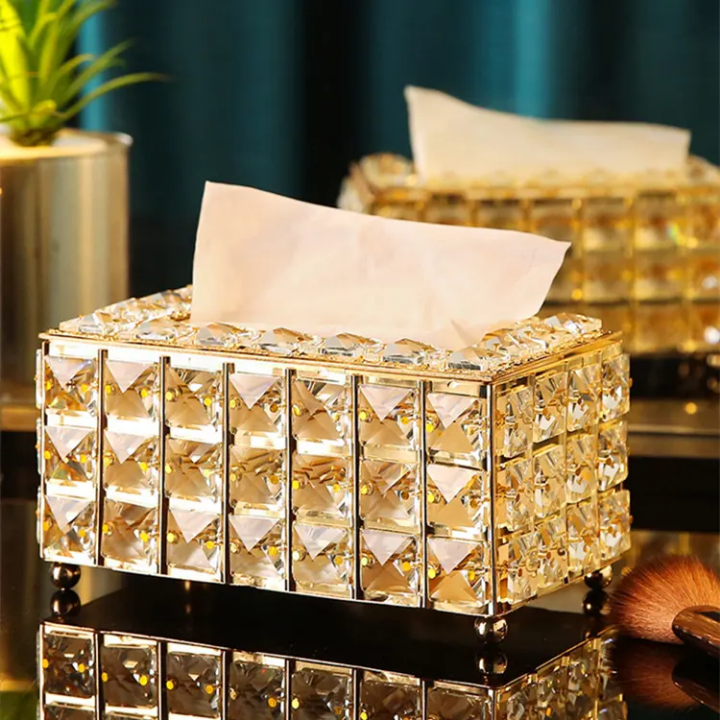 Crystal Gold Tissue Box