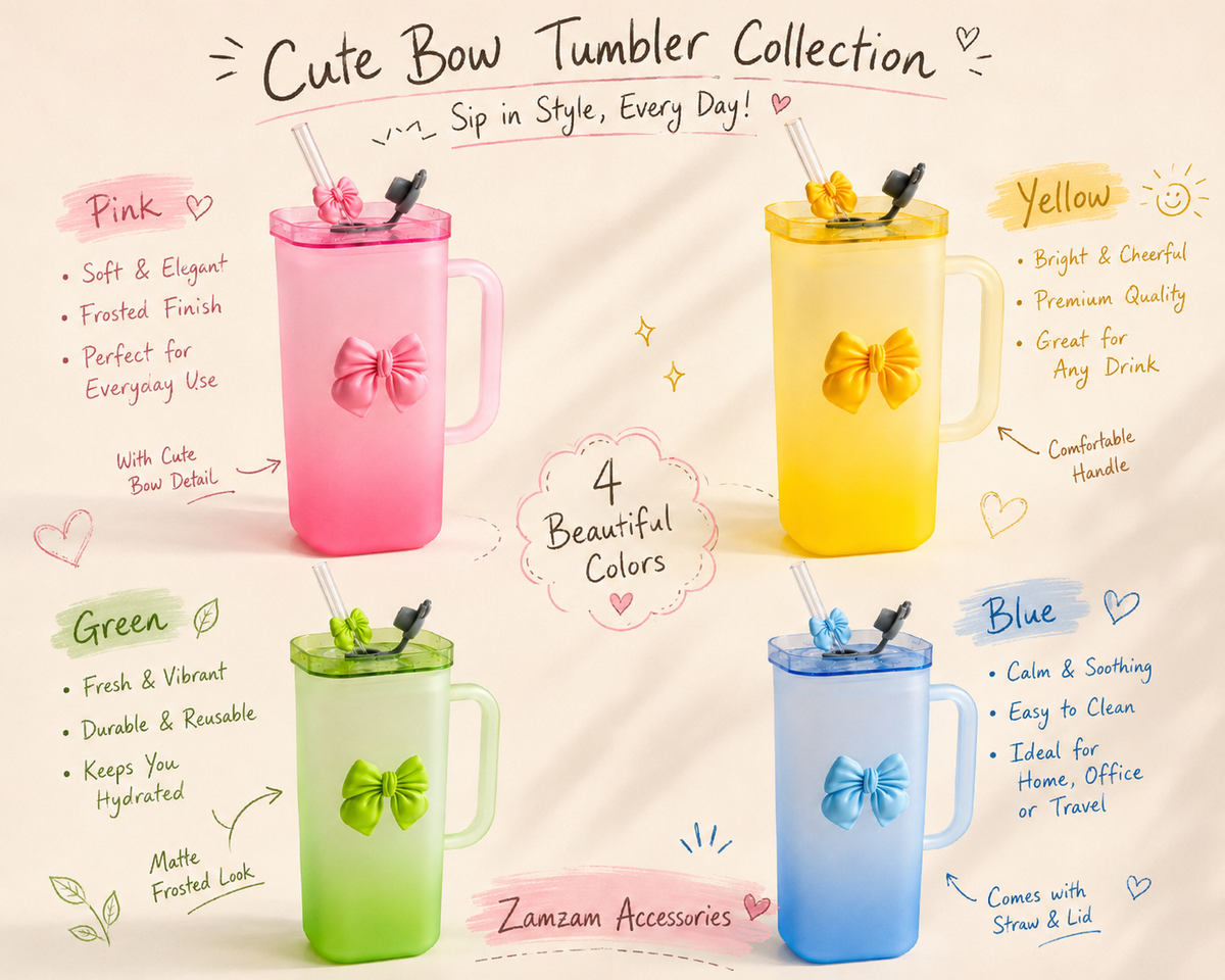 Frosted Glass Mug With Bow | Cute Aesthetic Coffee Mug 350ML