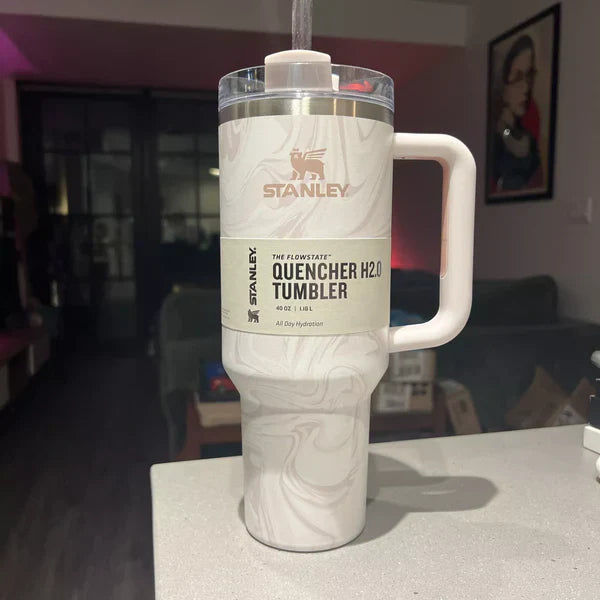 Stanley Quencher Tumbler 40oz – Marble Swirl | H2.O FlowState Travel Mug