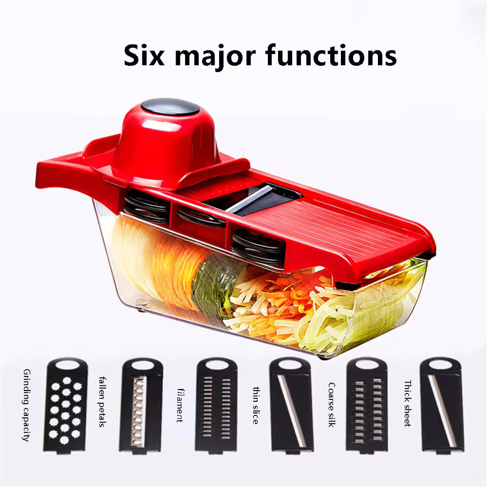 6 in 1 Stainless Steel Vegetable Slicer with Container